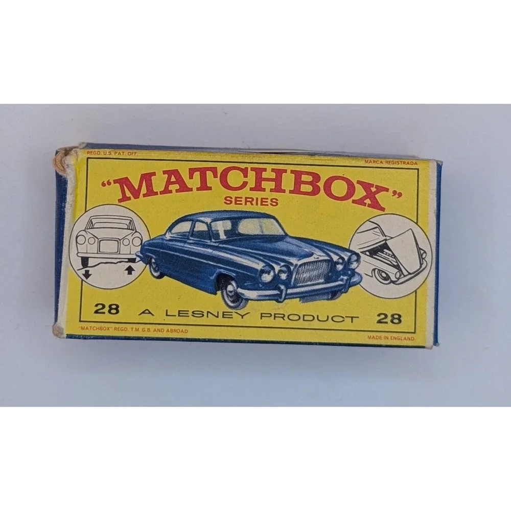 Matchbox Lesney No 28 Mark Ten Jaguar Metallic Brown Diecast Car Original Box